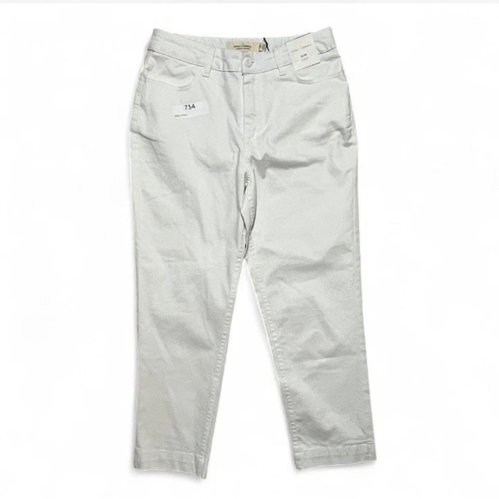Seasalt Cornwall Organic Cotton Slim Crop Pants Cream Women's Size 4 NWT